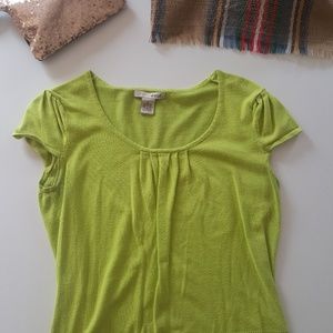 Kermit green stretchy scoop neck top size M